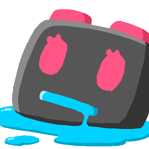 Robot face drooling into a puddle profile icon